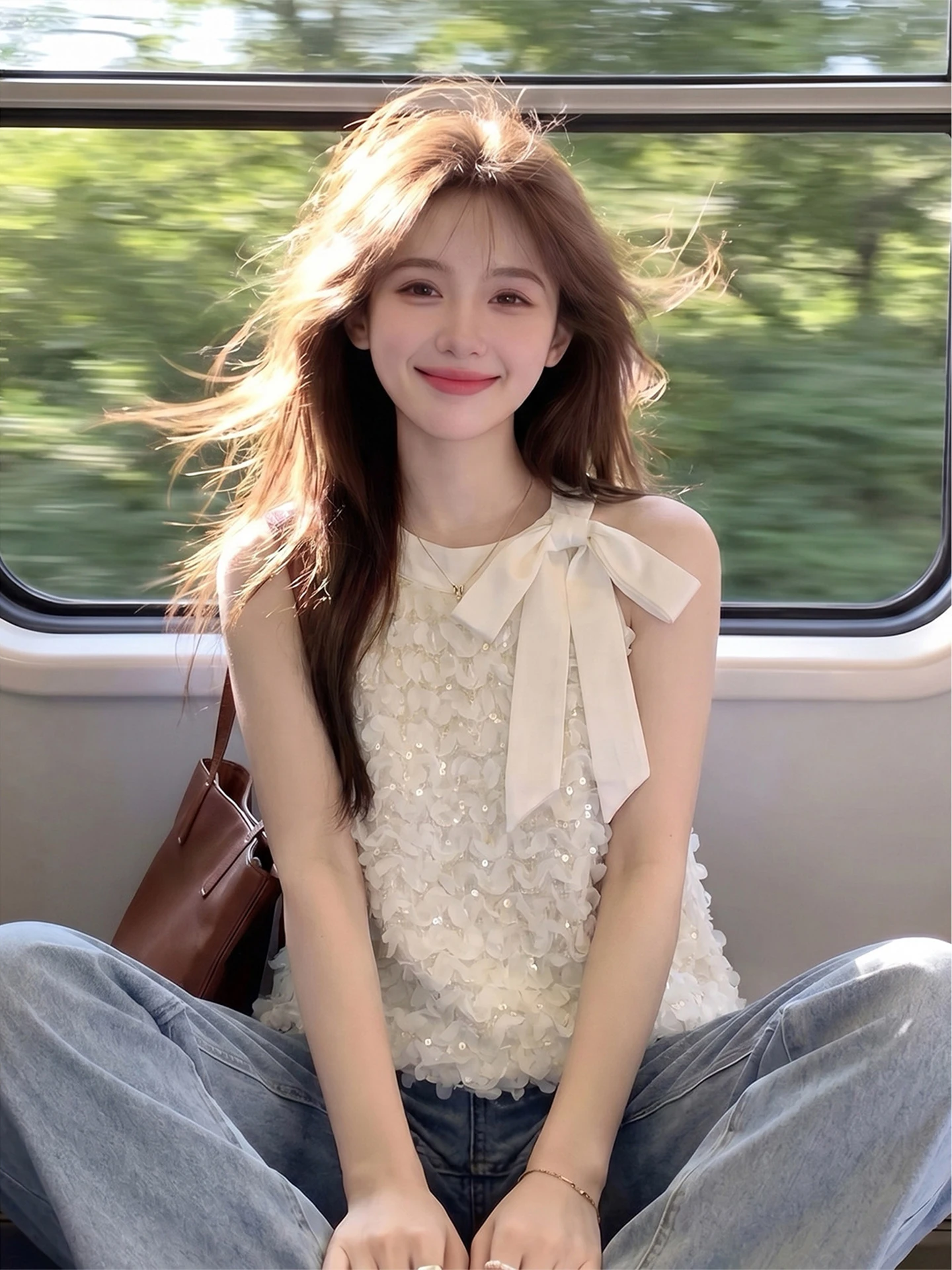 White Knot Sequin Neck Hanging Strap Vest Women's Outdoor Summer Beautiful Sleeveless Top Absolutely Beautiful
White Knot Sequin Neck Hanging Strap Vest Women's Outdoor Summer Beautiful Sleeveless Top Absolutely Beautiful