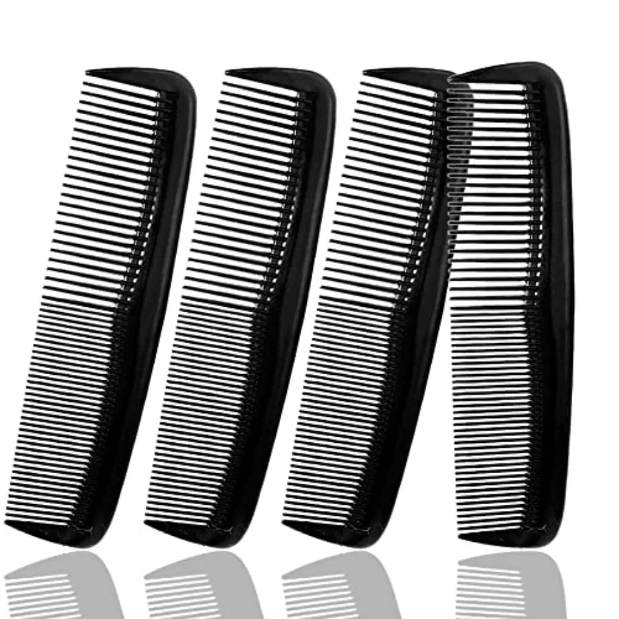 Hair care 4-pack comb set for men durable plastic black non-breakable fine tooth design for styling and grooming
Hair care 4-pack comb set for men durable plastic black non-breakable fine tooth design for styling and grooming