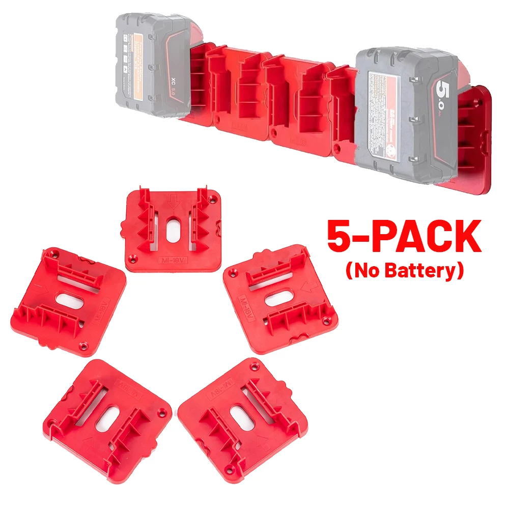 NEW 5PCS Battery Holder for Milwaukee M18 18V Battery Mounts Dock Holder Fit for M18 48-11-1815 48-11-1828 48-11-1850 48-11-1860
NEW 5PCS Battery Holder for Milwaukee M18 18V Battery Mounts Dock Holder Fit for M18 48-11-1815 48-11-1828 48-11-1850 48-11-1860