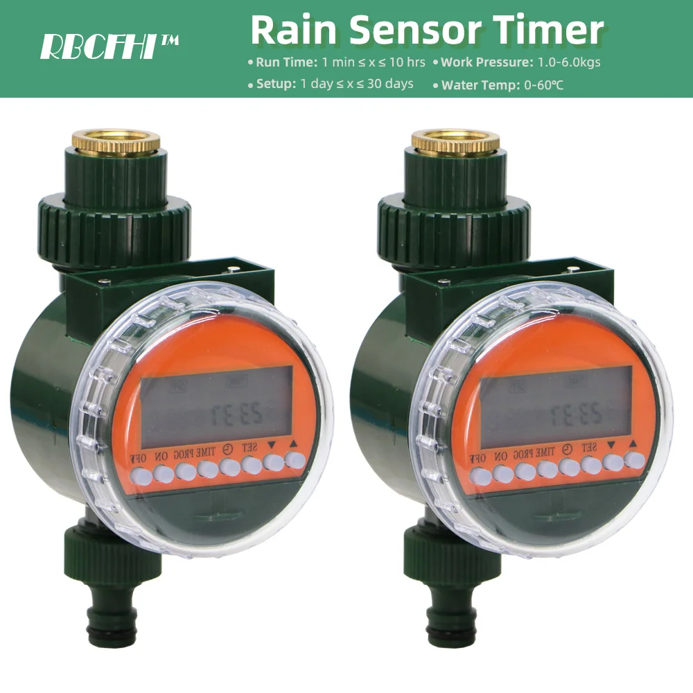 Rain Sensor Watering Timer LCD Display Automatic Electonic Irrigation Controller for Garden Home Plant Flower Water Equipment
Rain Sensor Watering Timer LCD Display Automatic Electonic Irrigation Controller for Garden Home Plant Flower Water Equipment