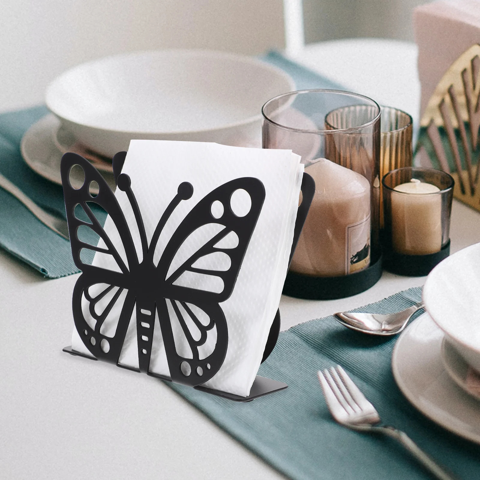 Iron Hollow 3D Napkin Holder Black Butterfly Smooth Edge Paper Towel Storage Rack Rustic Decorative Kitchen Table
Iron Hollow 3D Napkin Holder Black Butterfly Smooth Edge Paper Towel Storage Rack Rustic Decorative Kitchen Table