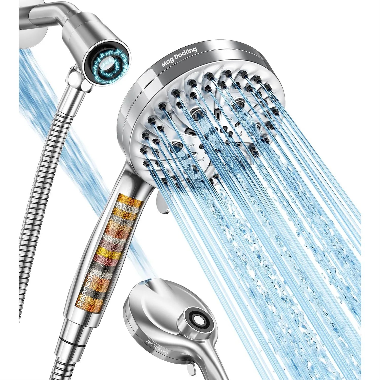 Filtered Shower Head with Handheld, High Pressure 10 Spray Modes, Power Wash for Pets & Tile, Magnetic Bracket, Anti-Clog
Filtered Shower Head with Handheld, High Pressure 10 Spray Modes, Power Wash for Pets & Tile, Magnetic Bracket, Anti-Clog