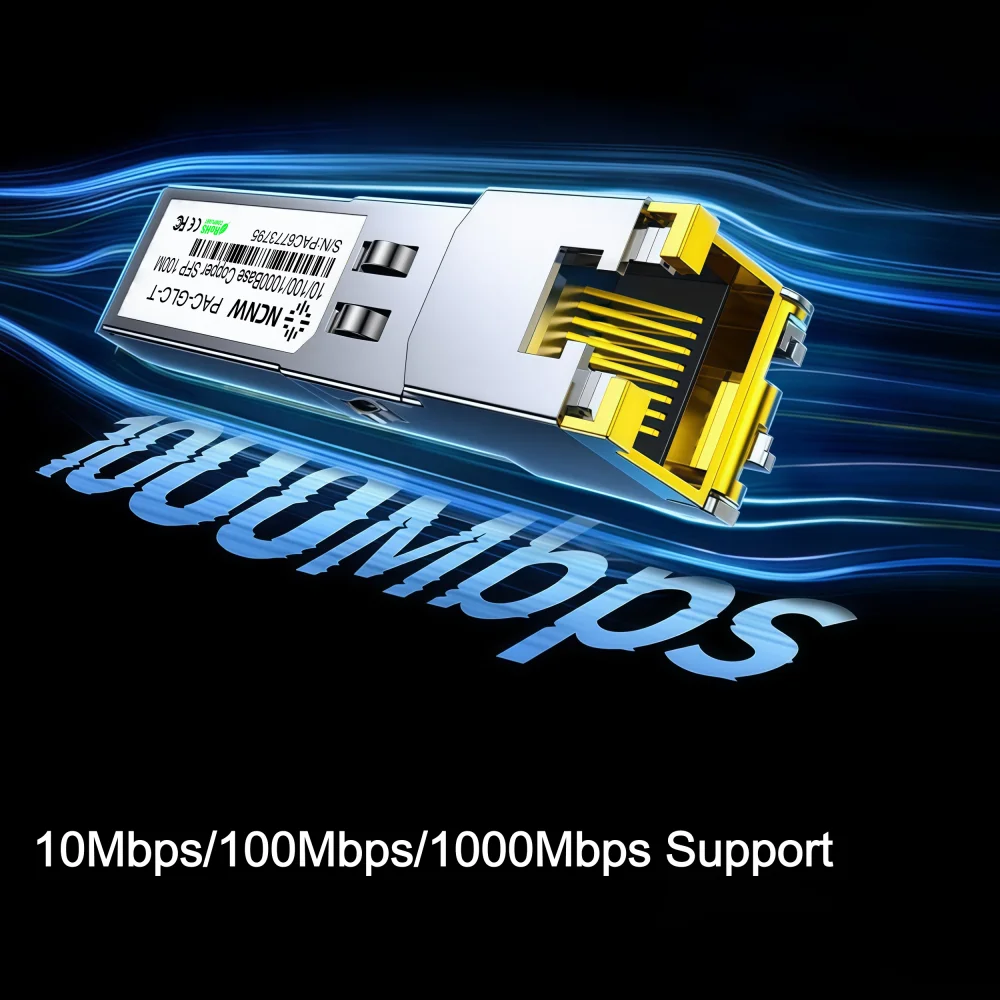 NCNW 1000M RJ45 Copper Module 10/100/000M SFP RJ45 Port Transceiver 1.25GBase-T Fiber Router
NCNW 1000M RJ45 Copper Module 10/100/000M SFP RJ45 Port Transceiver 1.25GBase-T Fiber Router