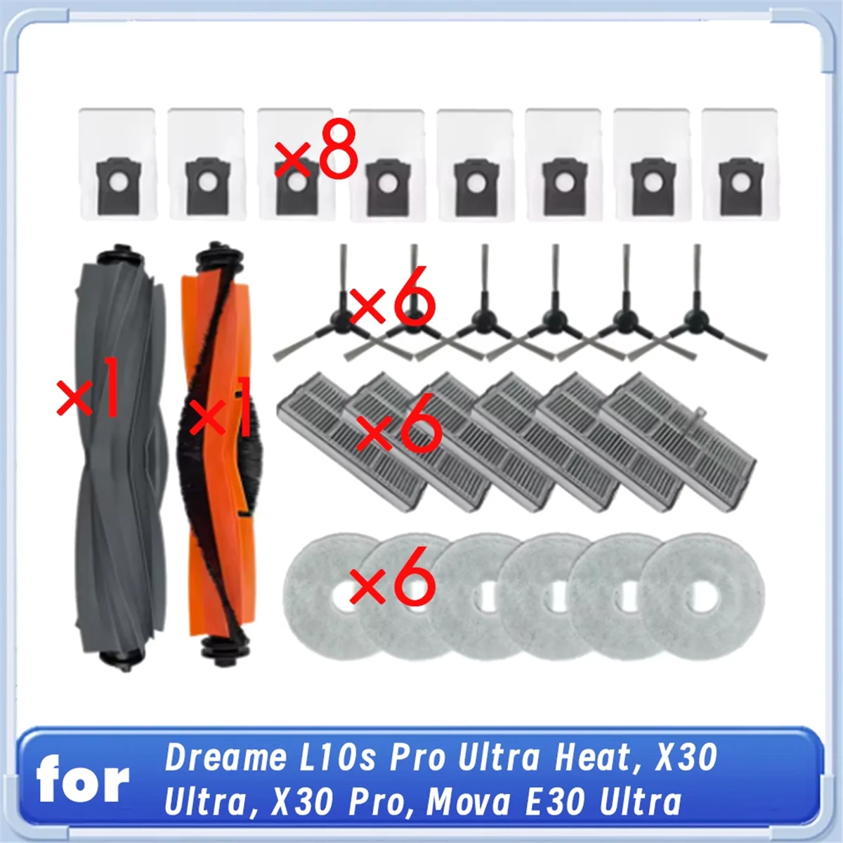 28 шт. для Dreame L10s Pro Ultra Heat/X30 Ultra/X30 Pro/Mova E30 Ultra, робот-пылесос, аксессуары для подметальных машин M14K
28 шт. для Dreame L10s Pro Ultra Heat/X30 Ultra/X30 Pro/Mova E30 Ultra, робот-пылесос, аксессуары для подметальных машин M14K