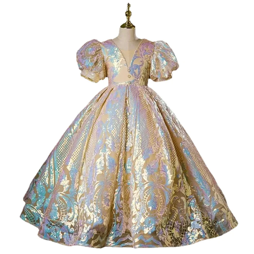 Girls Elegant Princess Lace Dress Fashion Color Sequins Design Dresses Kids Wedding Dresses for Party Ball Gown A3469
Girls Elegant Princess Lace Dress Fashion Color Sequins Design Dresses Kids Wedding Dresses for Party Ball Gown A3469