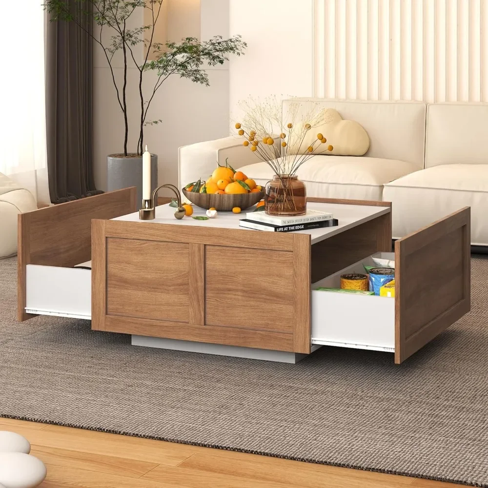 Coffee Table with 2 Storage Drawers for Living Room Square Center Middle Tables Modern Cocktail Table
Coffee Table with 2 Storage Drawers for Living Room Square Center Middle Tables Modern Cocktail Table