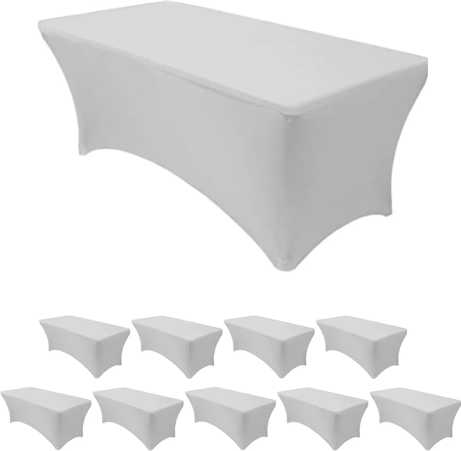 10 Pack Silver Spandex Tablecover Fit Rectangular Folding Table For Banquet Party Patio
10 Pack Silver Spandex Tablecover Fit Rectangular Folding Table For Banquet Party Patio