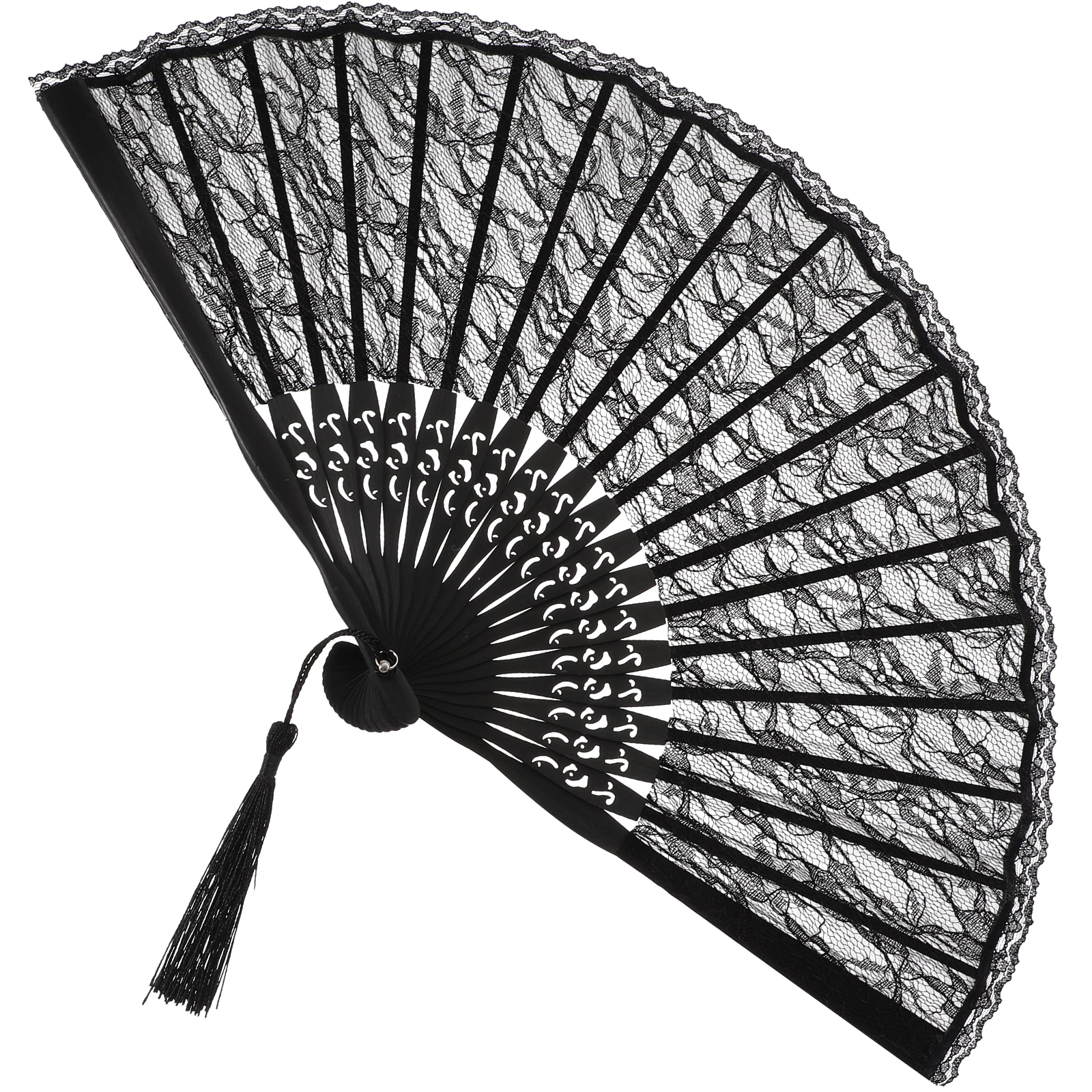 Lace Fan Silk 23cm Black 40cm Diameter Foldable Bamboo Lace Folding Fan Hand Embroidered Tassel Pendant Decor Collection
Lace Fan Silk 23cm Black 40cm Diameter Foldable Bamboo Lace Folding Fan Hand Embroidered Tassel Pendant Decor Collection