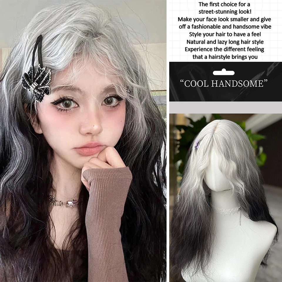 Gray-black Gradient Synthetic Wig Female Twilight Elf Gothic Lolita Wool Curly Long Hair With Bangs Christmas Cosplay Wig
Gray-black Gradient Synthetic Wig Female Twilight Elf Gothic Lolita Wool Curly Long Hair With Bangs Christmas Cosplay Wig