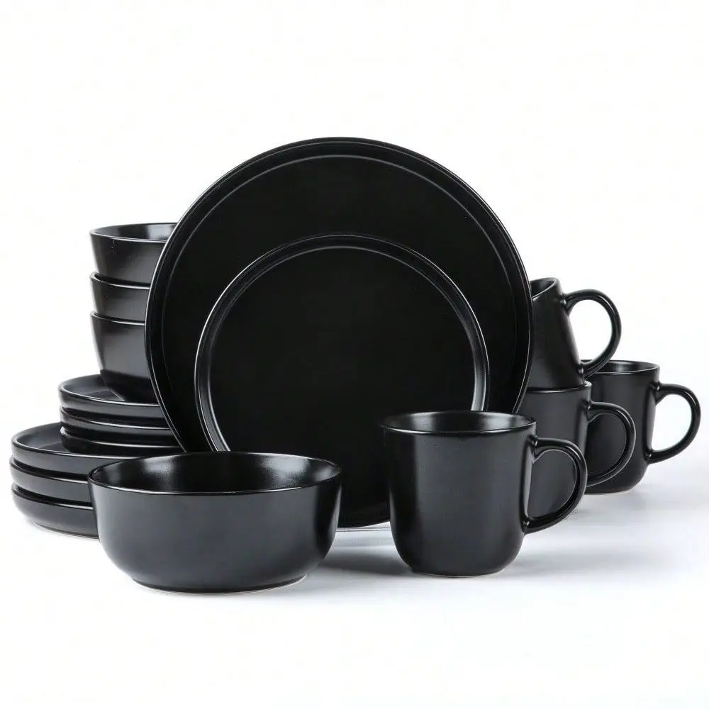 Square Stoneware 16pc Double Bowl Dinnerware Set For 4, Dinner Plates, Side Plates, Cereal Bowls, Pasta Bowls Reactive Glaze Re
Square Stoneware 16pc Double Bowl Dinnerware Set For 4, Dinner Plates, Side Plates, Cereal Bowls, Pasta Bowls Reactive Glaze Re