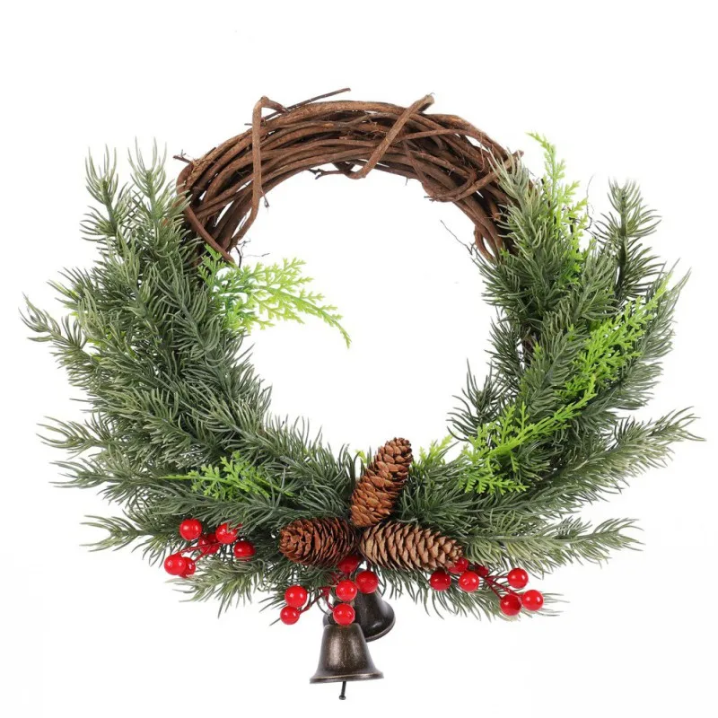 Christmas Wreath Rattan Wreath with Bell Branches Berries Pine Cones Christmas Wreath Xmas Porch Wreath Home Door Decor
Christmas Wreath Rattan Wreath with Bell Branches Berries Pine Cones Christmas Wreath Xmas Porch Wreath Home Door Decor