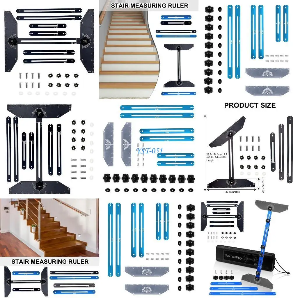 E15A Stair Measuring Layout Tool Step Measurements Cutting Guide With 360 Degree Rotational Accessories For Home Renovations
E15A Stair Measuring Layout Tool Step Measurements Cutting Guide With 360 Degree Rotational Accessories For Home Renovations