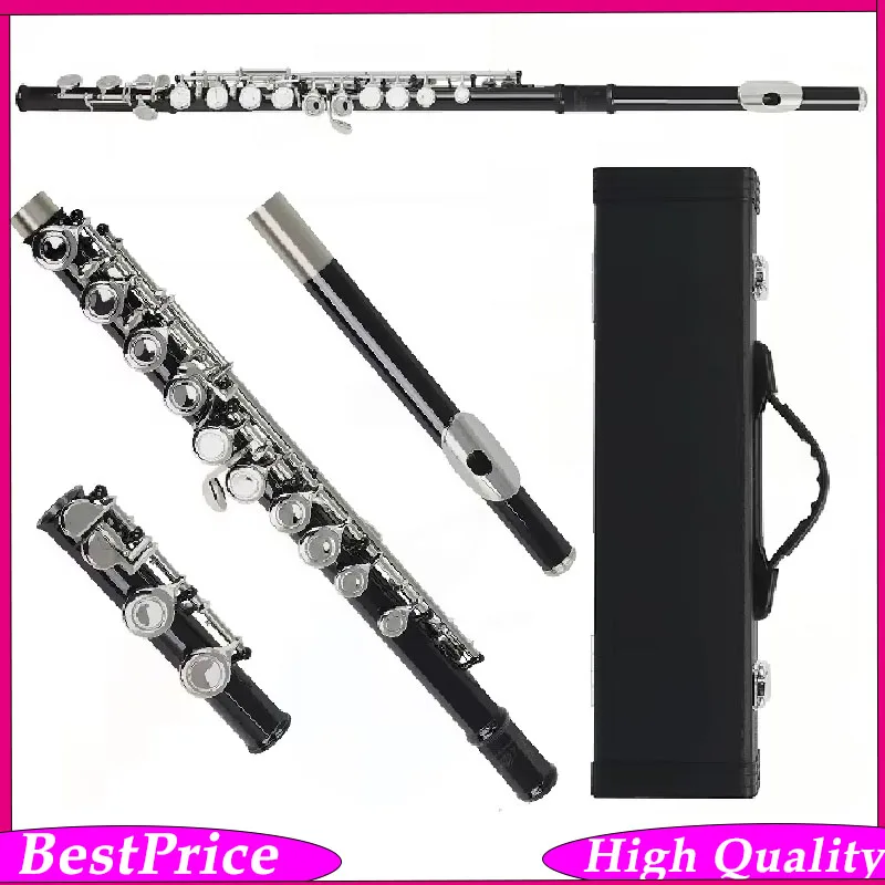 SLADE Black 16 Holes Flute Woodwind Instrument Closed Key Add the E Key C Tone Nickel Plated Concert Flute With Music Case
SLADE Black 16 Holes Flute Woodwind Instrument Closed Key Add the E Key C Tone Nickel Plated Concert Flute With Music Case