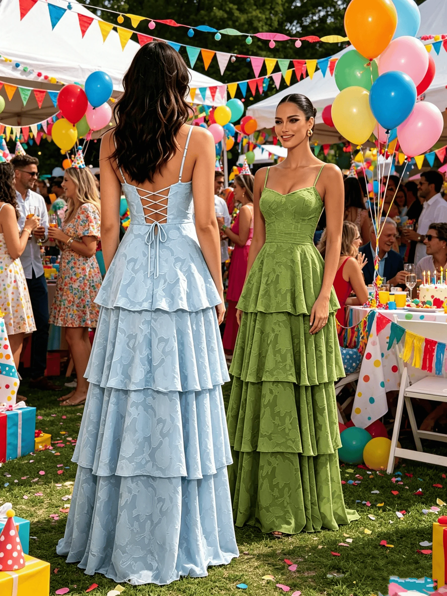 Tiered Spaghetti Straps Jacquard Floral Bridesmaid Dresses for Women Long A-Line V Neck Lace Formal Evening Gown prom dresses
Tiered Spaghetti Straps Jacquard Floral Bridesmaid Dresses for Women Long A-Line V Neck Lace Formal Evening Gown prom dresses