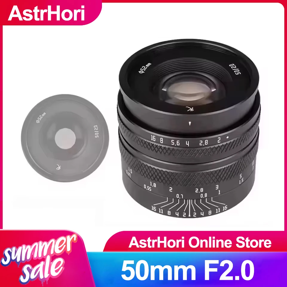 AstrHori 50mm F2.0 Large Aperture Full Frame Manual Lens Compatible with E/X/EF-M/RF/Z/L/M43 Mount
AstrHori 50mm F2.0 Large Aperture Full Frame Manual Lens Compatible with E/X/EF-M/RF/Z/L/M43 Mount