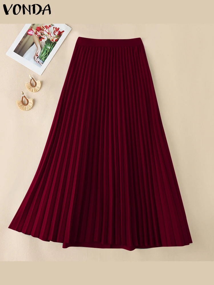 VONDA Women Skirts 2025 High Elastic Waist Solid Color A Line Pleated Ruffled Maxi Skirts Elegant Party Casual Overskirts
VONDA Women Skirts 2025 High Elastic Waist Solid Color A Line Pleated Ruffled Maxi Skirts Elegant Party Casual Overskirts
