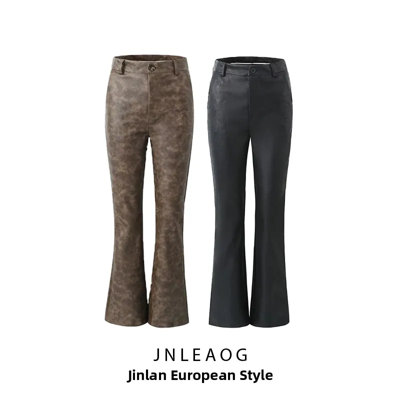 JNLEAOG Autumn New Fashionable Washed Leather Small Flared Pants Women's Casual Style Two Colors Natural Waist Polyester Fiber
JNLEAOG Autumn New Fashionable Washed Leather Small Flared Pants Women's Casual Style Two Colors Natural Waist Polyester Fiber