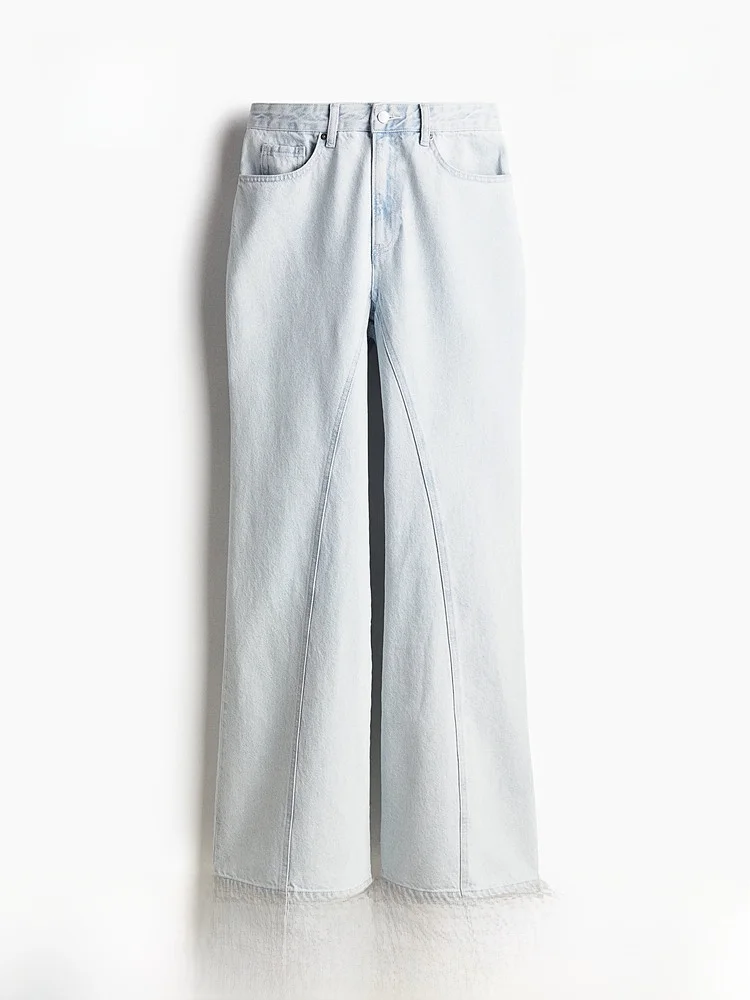 H&M Summer Women's Fashion Casual Bell Bottom Jeans 1284890 Natural Waist Long Pants Cotton 100% Micro Flared Pants
H&M Summer Women's Fashion Casual Bell Bottom Jeans 1284890 Natural Waist Long Pants Cotton 100% Micro Flared Pants