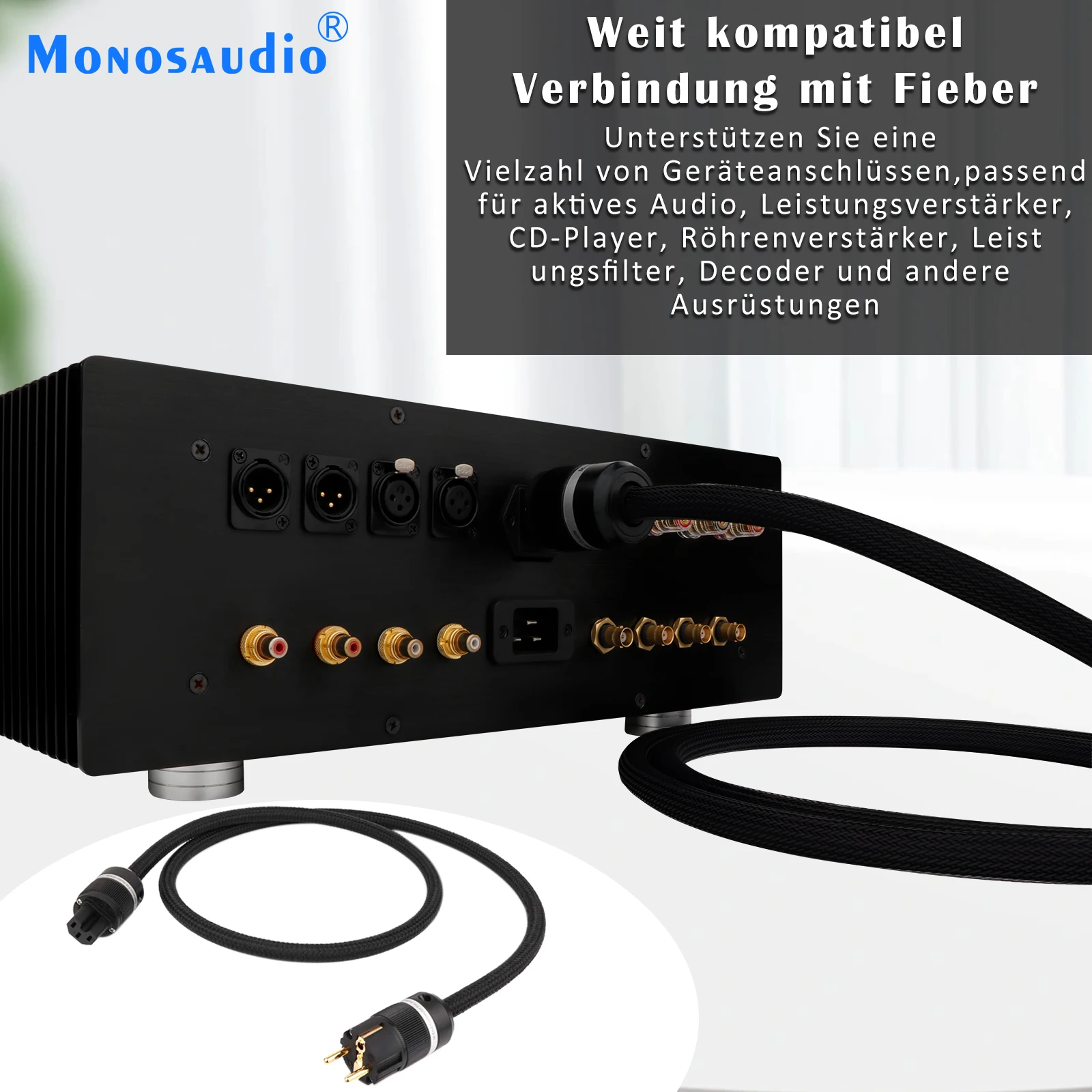 Monosaudio Tsunami Series P903F0 4N Copper+Silver Plated Hybr Power Cable With Pure Copper Gold Plated EU Version Power Plug
Monosaudio Tsunami Series P903F0 4N Copper+Silver Plated Hybr Power Cable With Pure Copper Gold Plated EU Version Power Plug