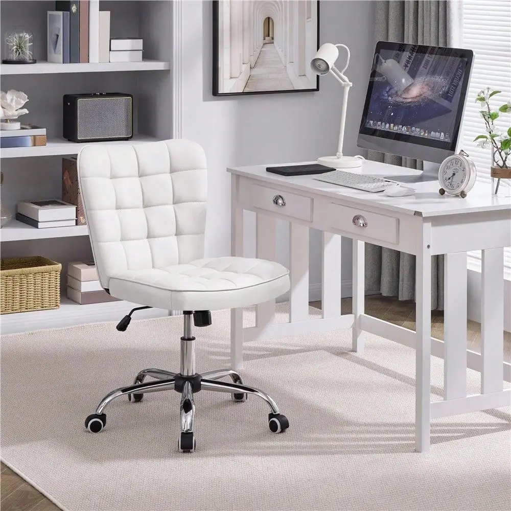 1PC Modern Tufted Armless Ergonomic Swivel Rolling Height Adjustable Desk Office Chair For Home Office Task Desk Computer Vanit
1PC Modern Tufted Armless Ergonomic Swivel Rolling Height Adjustable Desk Office Chair For Home Office Task Desk Computer Vanit