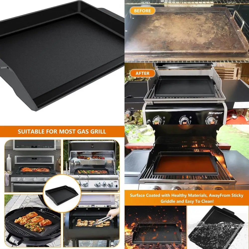 Pre-Seasoned Nonstick 23 x 16 Cast Iron Griddle Pan, Stovetop and Gas Grill Compatible, Extra High Sidewalls for All Range Ovens
Pre-Seasoned Nonstick 23 x 16 Cast Iron Griddle Pan, Stovetop and Gas Grill Compatible, Extra High Sidewalls for All Range Ovens