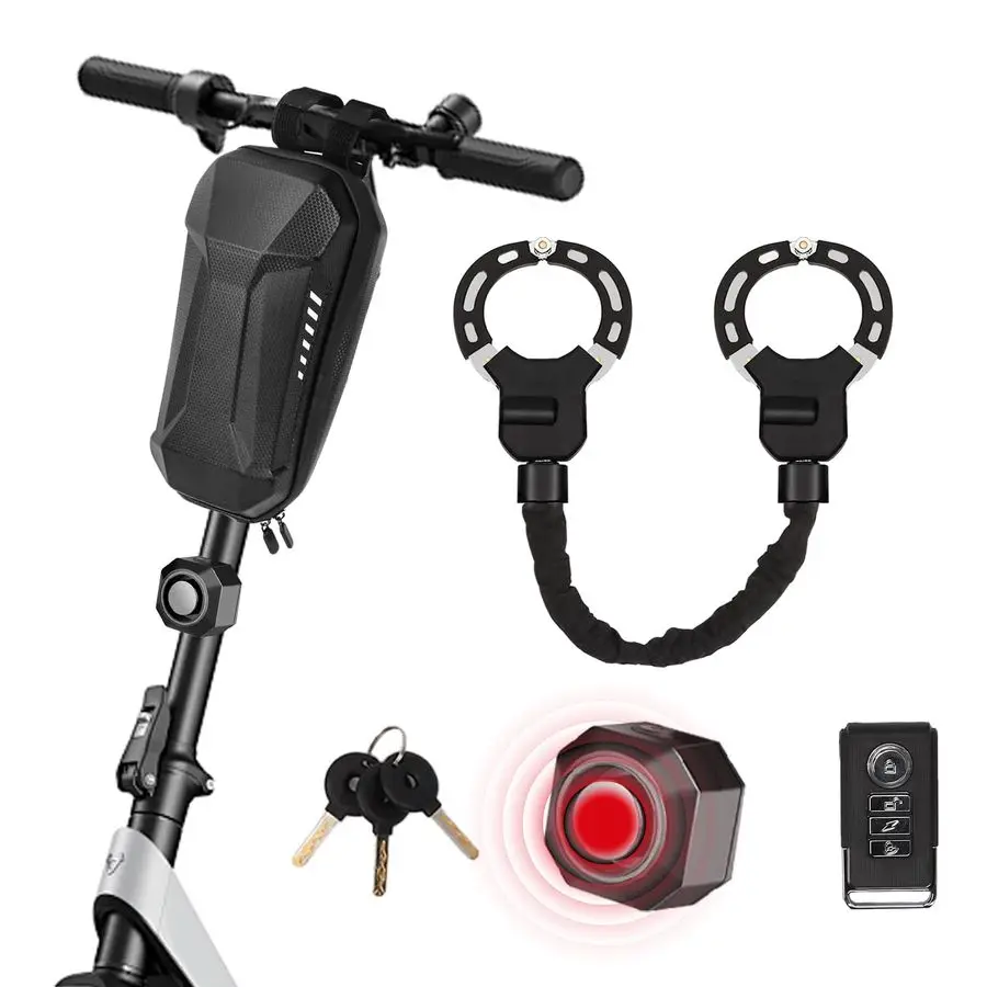 Противоугонные замки для скутера с сигнализацией, водонепроницаемой сумкой для скутера и ключом, сверхмощный противоугонный велосипедный цепной замок, безопасность для электросамотеров
Противоугонные замки для скутера с сигнализацией, водонепроницаемой сумкой для скутера и ключом, сверхмощный противоугонный велосипедный цепной замок, безопасность для электросамотеров