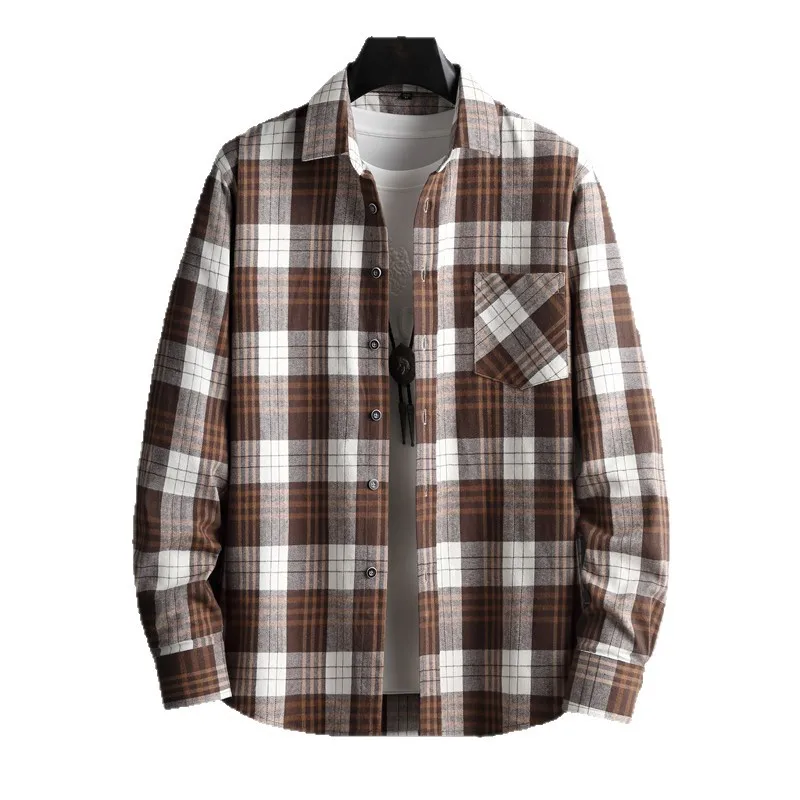 160KG Casual Plaid Shirts Men's 100% Pure Cotton Flannel Soft Regular-fit Long Sleeve Brushed Shirt Single Pocket Comfortable
160KG Casual Plaid Shirts Men's 100% Pure Cotton Flannel Soft Regular-fit Long Sleeve Brushed Shirt Single Pocket Comfortable