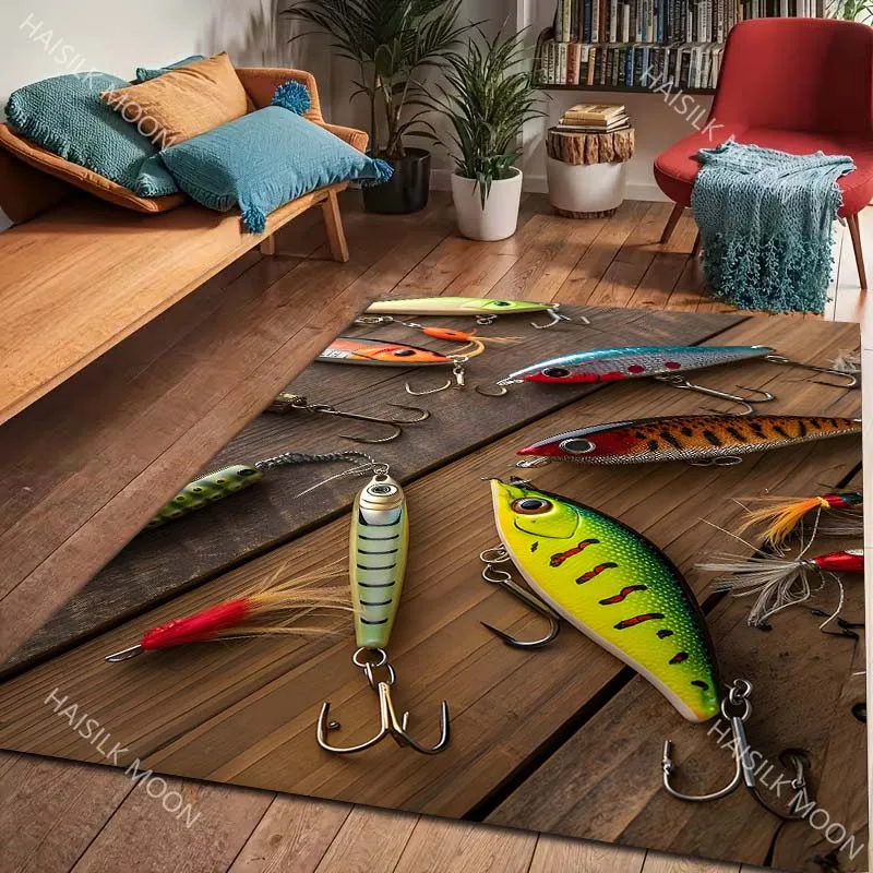 New Products! Fishing Enthusiasts' Lures Print Carpet for Living Room Bedroom Sofa Home Decor Non-slip Rugs Luxury Gifts
New Products! Fishing Enthusiasts' Lures Print Carpet for Living Room Bedroom Sofa Home Decor Non-slip Rugs Luxury Gifts