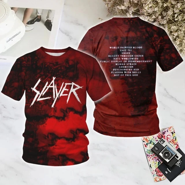 2025 New Rock Slayer Quick-drying T-shirt Men's and Women's Hip-hop Trend Short-sleeved T-shirt Oversized Street Wear Y2k Moto
2025 New Rock Slayer Quick-drying T-shirt Men's and Women's Hip-hop Trend Short-sleeved T-shirt Oversized Street Wear Y2k Moto
