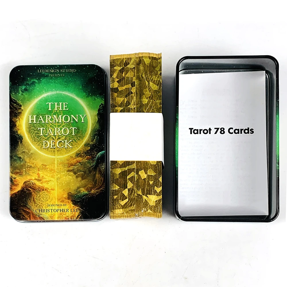 Harmony Tarot In A Tin With Gilded Edges 78 Pcs Cards Tarot Deck With Guidebook For Beginners, High-Quality Divination Cardstock
Harmony Tarot In A Tin With Gilded Edges 78 Pcs Cards Tarot Deck With Guidebook For Beginners, High-Quality Divination Cardstock