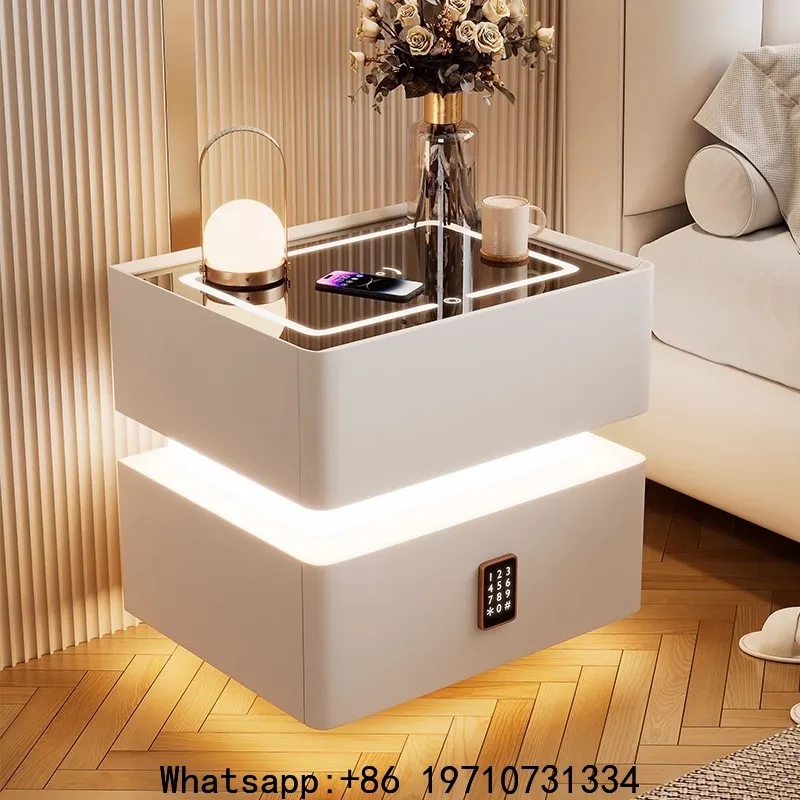 40cm Smart Nightstand with Sensor Light, Compact Lockable Solid Wood Bedside Table, Modern Style Storage Cabinet for Bedroom
40cm Smart Nightstand with Sensor Light, Compact Lockable Solid Wood Bedside Table, Modern Style Storage Cabinet for Bedroom