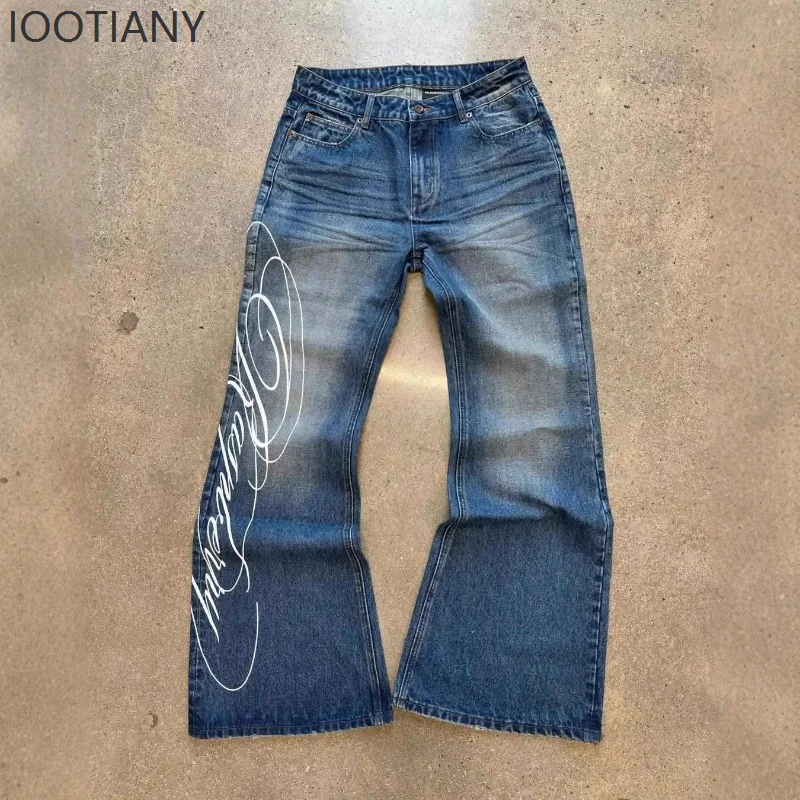 IOOTIANY Blue Letter Graphic Print Jeans Women Harajuku Vintage Washed Wide Leg Straight Denim Trousers Baggy Hip Hop Streetwear
IOOTIANY Blue Letter Graphic Print Jeans Women Harajuku Vintage Washed Wide Leg Straight Denim Trousers Baggy Hip Hop Streetwear