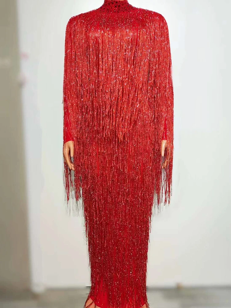 7 Colors Elastic Tassels Long Women Dress Dance Party Dresses Sing Show Stage Performance Costume
7 Colors Elastic Tassels Long Women Dress Dance Party Dresses Sing Show Stage Performance Costume