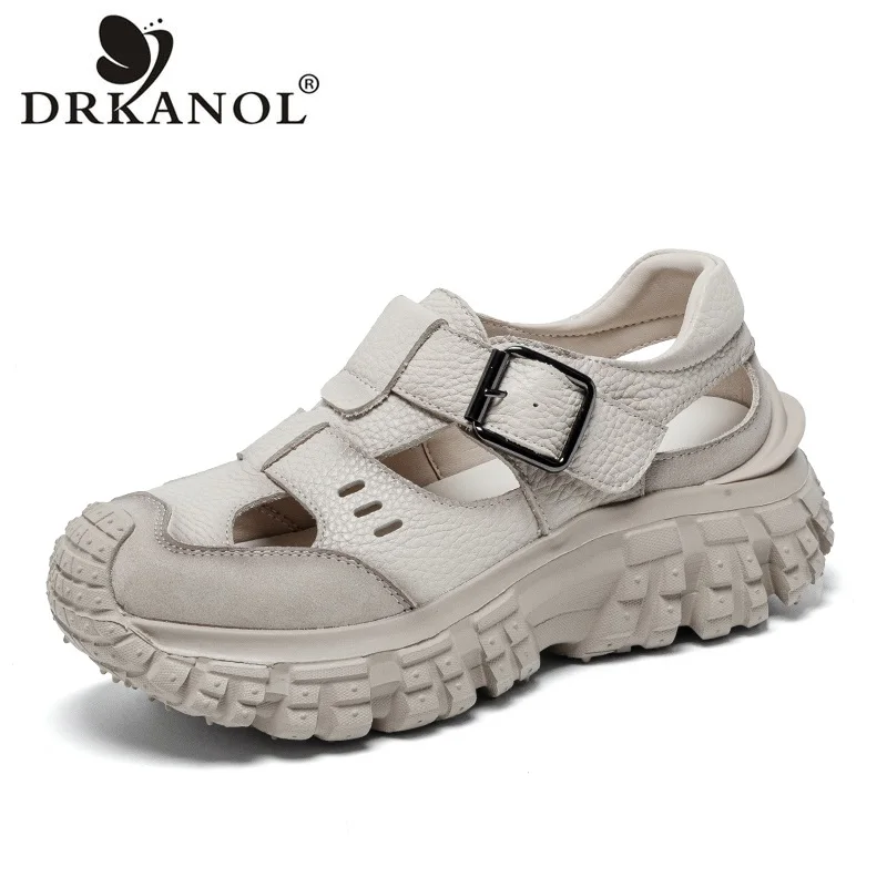 DRKANOL Women Genuine Leather Wedges Sandals Summer Thick Sole Platform Hollow Out Breathable Shoes Lady Casual Sneakers Sandals
DRKANOL Women Genuine Leather Wedges Sandals Summer Thick Sole Platform Hollow Out Breathable Shoes Lady Casual Sneakers Sandals