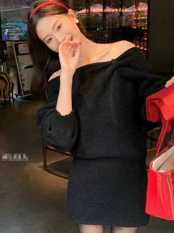 Korean Sle Versatile Design Sensation Dr Women's Faion New Year Red Aosphere oulder Exposure Sweater Wrap up
Korean Sle Versatile Design Sensation Dr Women's Faion New Year Red Aosphere oulder Exposure Sweater Wrap up