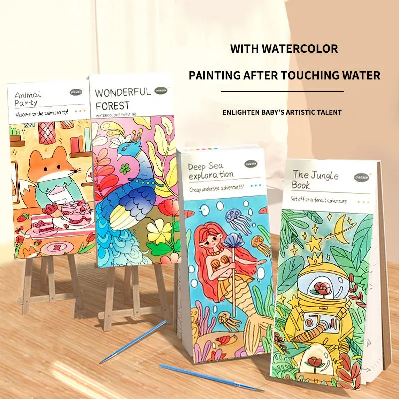 Portable Children's Watercolor Coloring Book Comes With Watercolor Picture Book Gouache Painting Graffiti Book TSB001
Portable Children's Watercolor Coloring Book Comes With Watercolor Picture Book Gouache Painting Graffiti Book TSB001