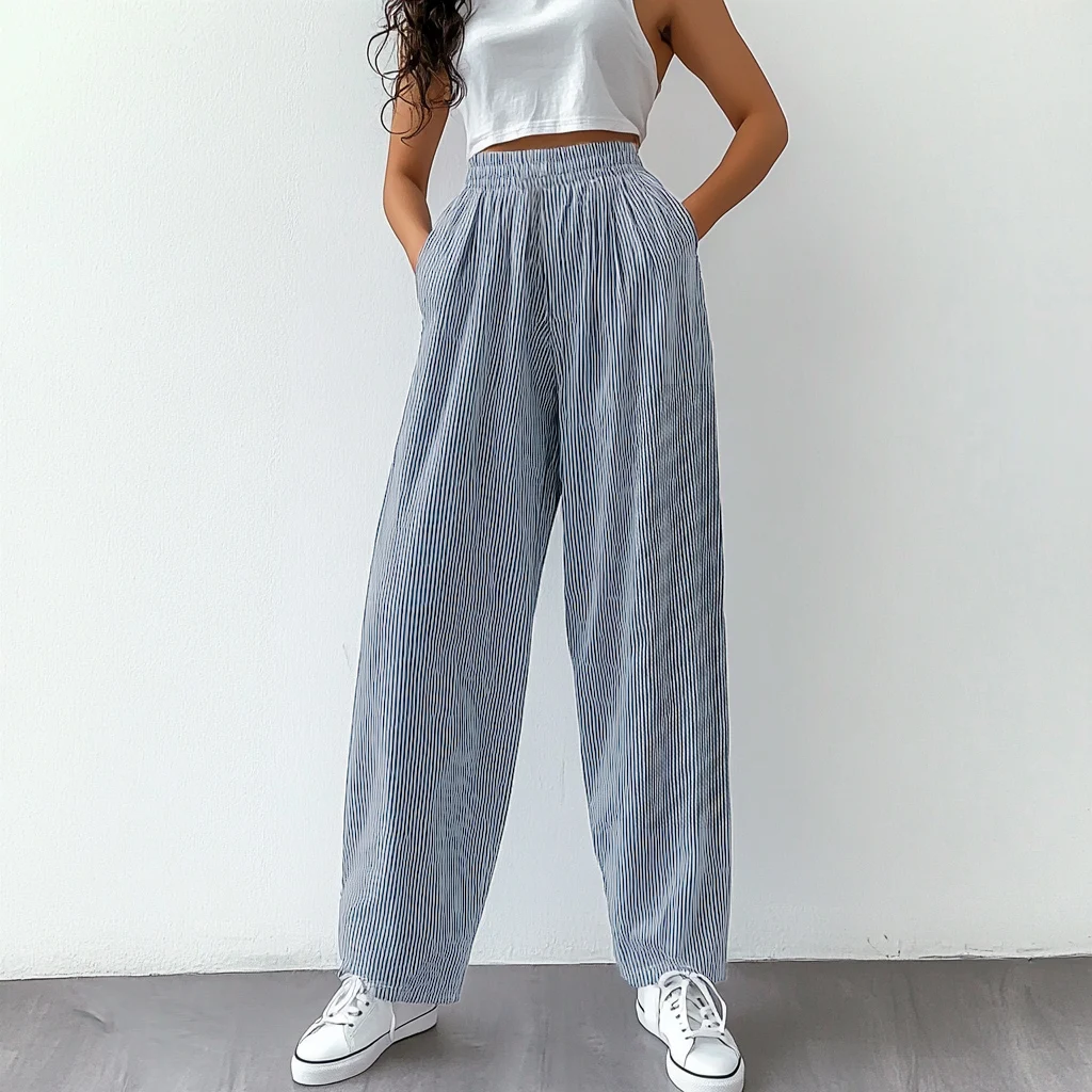 Arazooyi Women's Pants All Season Daily Basic Stripe High Waist Ankle Straight Casual Pants
Arazooyi Women's Pants All Season Daily Basic Stripe High Waist Ankle Straight Casual Pants