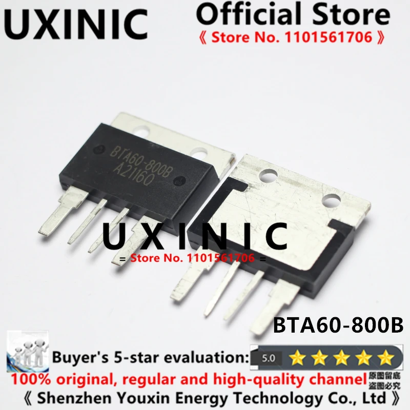 UXINIC 100% New Imported OriginaI BTA60-800B TO-4PL Bidirectional AC Thyristor
UXINIC 100% New Imported OriginaI BTA60-800B TO-4PL Bidirectional AC Thyristor