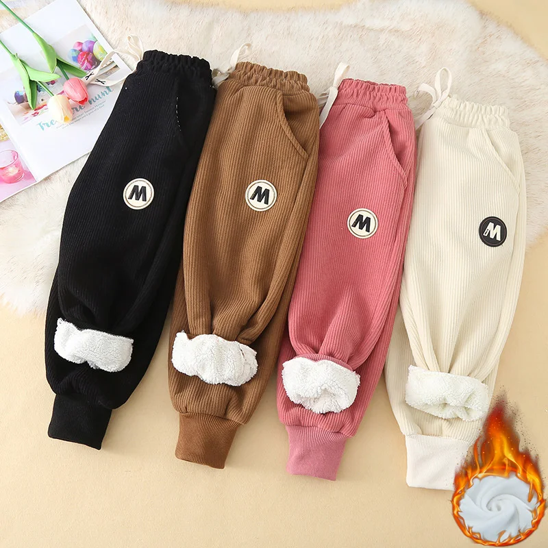 Children Plus Velvet Pants Boys Girls Winter Padded Trousers Kids Thickened Warm Clothing Teenager Autumn LambWool Pants 3-14Y
Children Plus Velvet Pants Boys Girls Winter Padded Trousers Kids Thickened Warm Clothing Teenager Autumn LambWool Pants 3-14Y