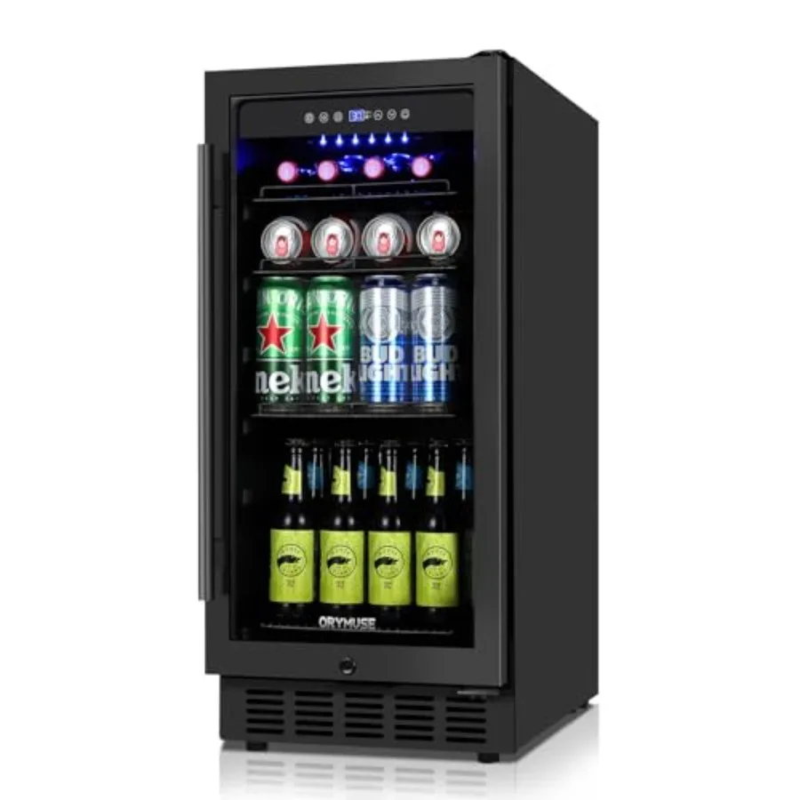 15 Inch Beverage Refrigerator 130 Cans Drink Fridge with Glass Door Lock Upgraded Compressor Low Noise Built-in or Freestanding
15 Inch Beverage Refrigerator 130 Cans Drink Fridge with Glass Door Lock Upgraded Compressor Low Noise Built-in or Freestanding