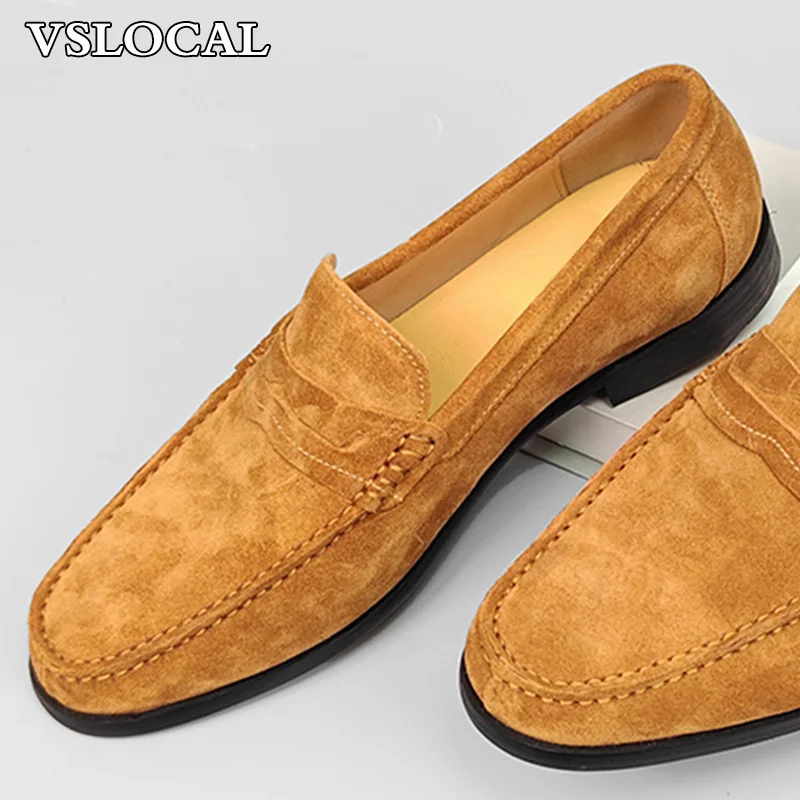 Elegant Men Loafers Shoes Suede Leather Khaki Black Slip on Mens Dress Casual Shoes Wedding Banquet Office Shoes For Man
Elegant Men Loafers Shoes Suede Leather Khaki Black Slip on Mens Dress Casual Shoes Wedding Banquet Office Shoes For Man