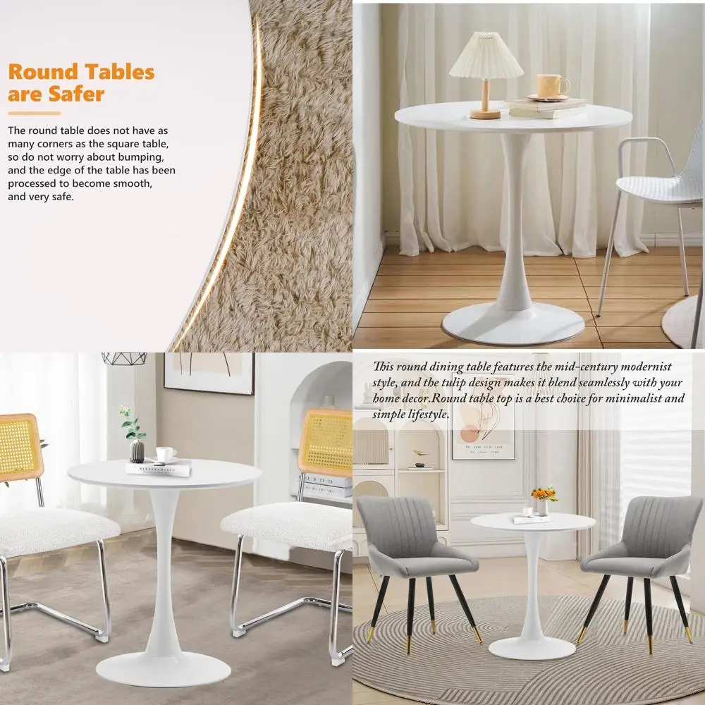 Round Dining Table for 1-2, 27.6 Kitchen Table with MDF Top and Metal Base, Suitable for Modern Home Dining Rooms
Round Dining Table for 1-2, 27.6 Kitchen Table with MDF Top and Metal Base, Suitable for Modern Home Dining Rooms