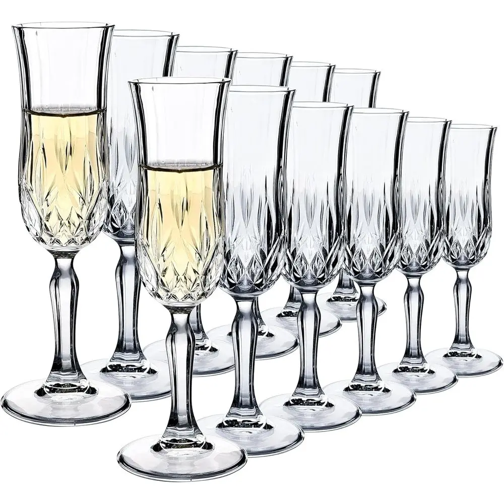 Set of 12 Elegant 4 oz Sparkling Wine Glasses with Long Stem, Perfect for Birthdays and Weddings
Set of 12 Elegant 4 oz Sparkling Wine Glasses with Long Stem, Perfect for Birthdays and Weddings