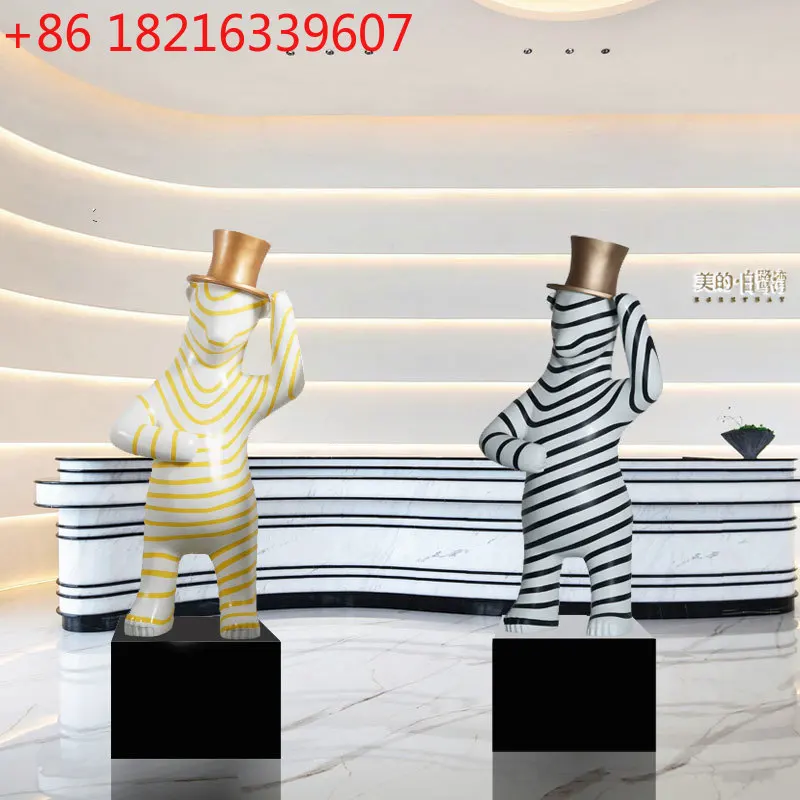 Creative Resin Stripe Polite Bear Sculpture Mall Hotel Sales Department Decorative Art Ornament
Creative Resin Stripe Polite Bear Sculpture Mall Hotel Sales Department Decorative Art Ornament