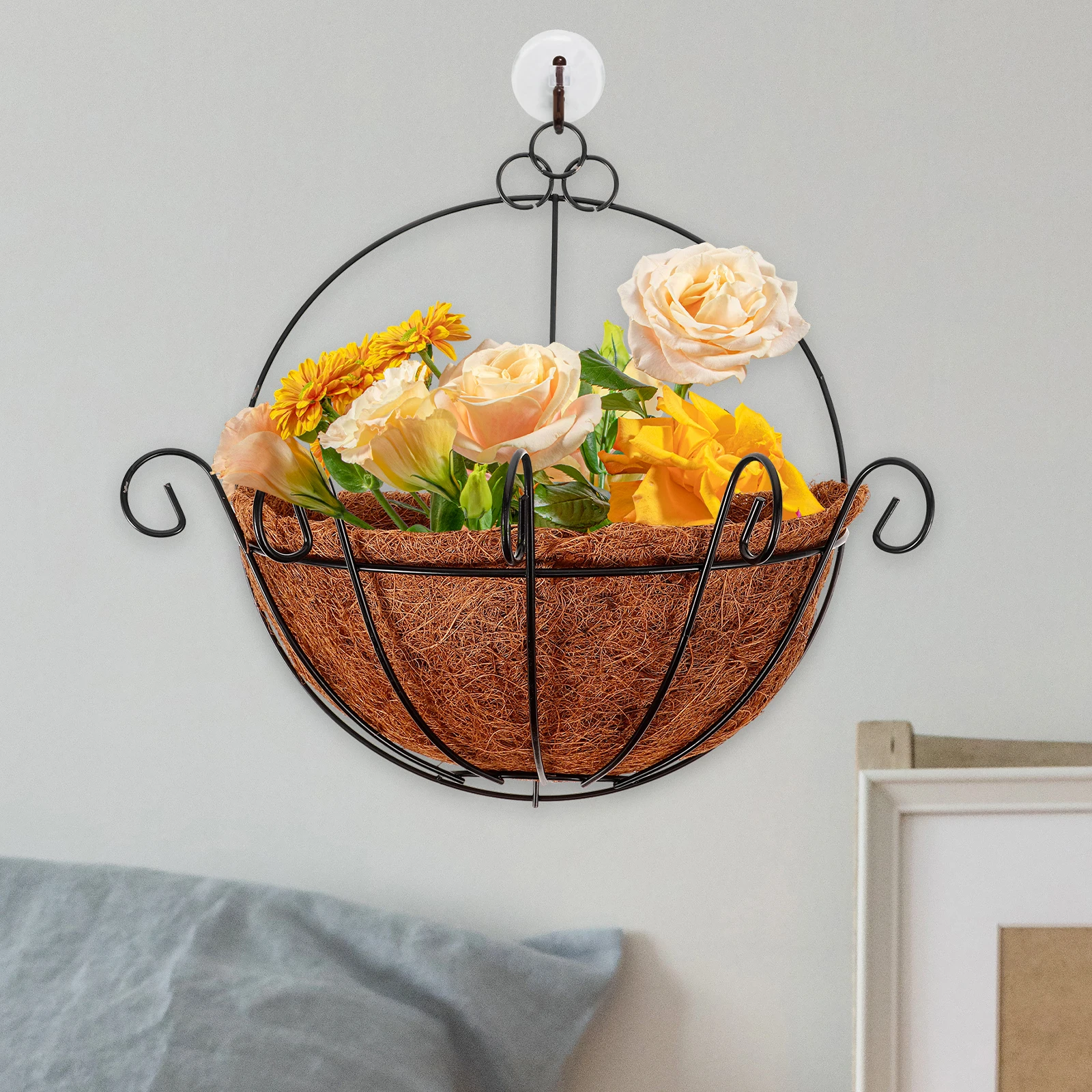 Hanging Basket Wall Flower Pot Durable Coconut Fiber Steel Wire Rustproof Safe Outdoor Saves Space Balcony Decorative
Hanging Basket Wall Flower Pot Durable Coconut Fiber Steel Wire Rustproof Safe Outdoor Saves Space Balcony Decorative