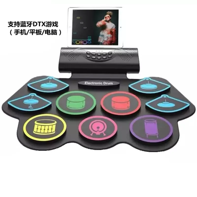 Cross-border MD862M Hand-roll Drum Kit, Adult and Child Beginner Portable Jazz Drum, Support Bluetooth APP Wholesale
Cross-border MD862M Hand-roll Drum Kit, Adult and Child Beginner Portable Jazz Drum, Support Bluetooth APP Wholesale