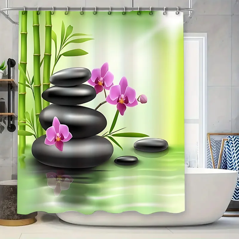 Занавеска для душа на тему Zen Spa с дизайном из бамбука и орхидеи — расслабляющий и освежающий декор для ванной комнаты, водонепроницаемый, прочный
Занавеска для душа на тему Zen Spa с дизайном из бамбука и орхидеи — расслабляющий и освежающий декор для ванной комнаты, водонепроницаемый, прочный