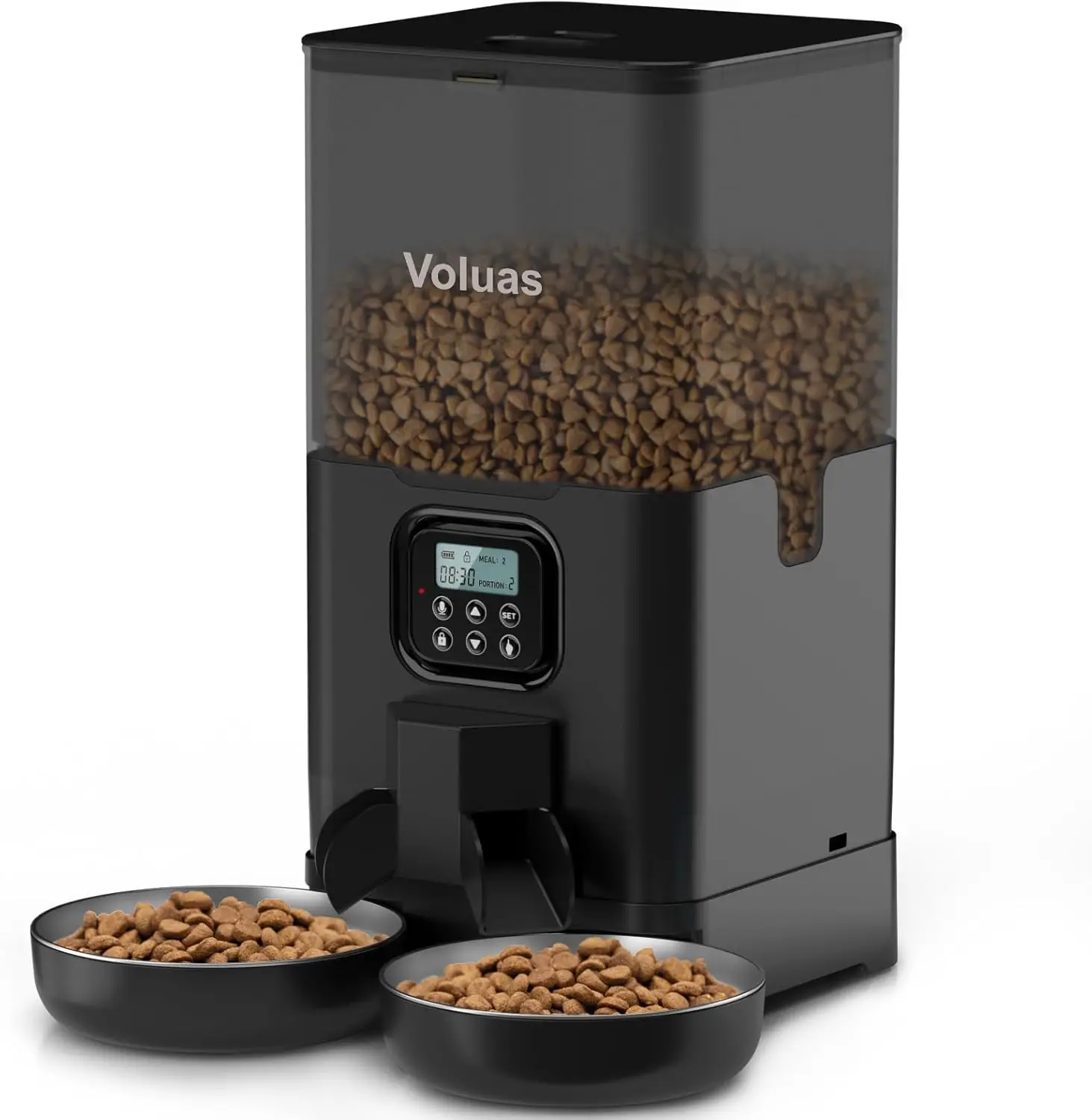Cat Feeder for Two Cats, Double Pet Feeder with 2 Stainless Steel Bowls,6L Timed Cat Feeders
Cat Feeder for Two Cats, Double Pet Feeder with 2 Stainless Steel Bowls,6L Timed Cat Feeders