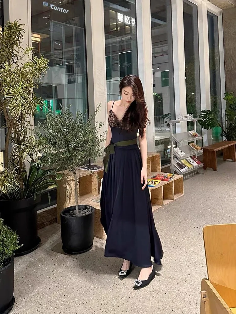 Sexy Lace Splice Evening Gown Women's Spring Summer Slim Fit Long Dress High Waist Belt Tie up Waist A-Line Skirt City Commute
Sexy Lace Splice Evening Gown Women's Spring Summer Slim Fit Long Dress High Waist Belt Tie up Waist A-Line Skirt City Commute