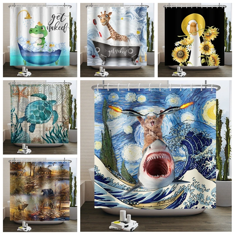 Funny Animal Shower Curtain Cat Dog Butterfly Marine Life Bathtub Screen for Bathroom Decor Waterproof Polyester Fabric Washable
Funny Animal Shower Curtain Cat Dog Butterfly Marine Life Bathtub Screen for Bathroom Decor Waterproof Polyester Fabric Washable